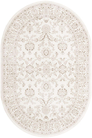 Ivory 6' 1 x 9' Charlotte Oval Area Rug 100% Polypropylene With Jute Backing Traditional Classical Durable Carpet for Living Dining Office Rooms for Sale at Rug Engine