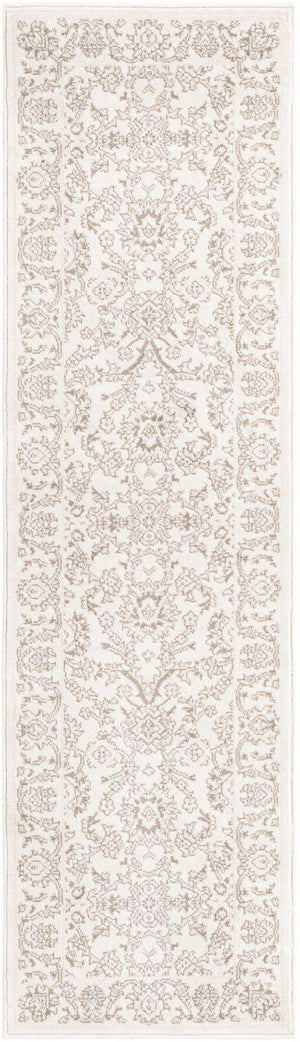 Ivory 2' x 7' 1 Charlotte Runner Area Rug 100% Polypropylene With Jute Backing Traditional Classical Durable Carpet for Living Dining Office Rooms for Sale at Rug Engine