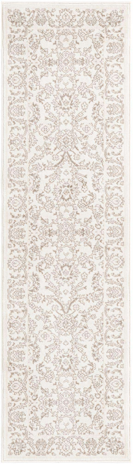 Ivory 2' x 7' 1 Charlotte Runner Area Rug 100% Polypropylene With Jute Backing Traditional Classical Durable Carpet for Living Dining Office Rooms for Sale at Rug Engine