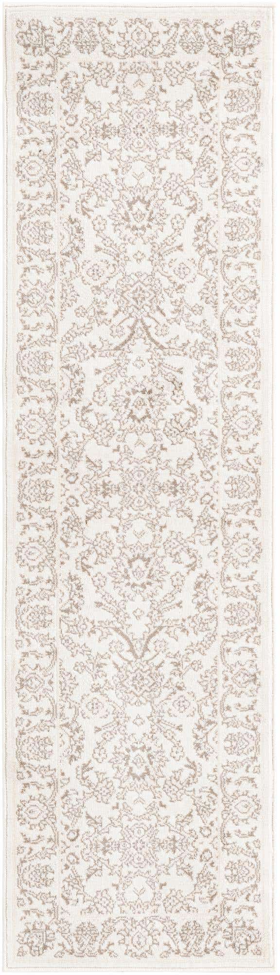Ivory 2' x 7' 1 Charlotte Runner Area Rug 100% Polypropylene With Jute Backing Traditional Classical Durable Carpet for Living Dining Office Rooms for Sale at Rug Engine