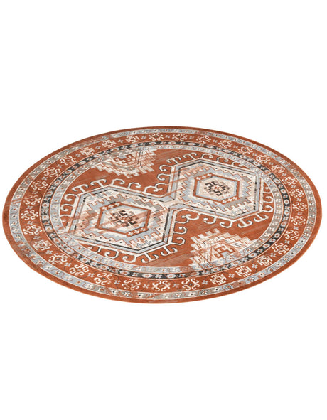 Terracotta 10' x 10' Charlotte Round Area Rug 100% Polypropylene With Jute Backing Traditional Classical Durable Carpet for Living Dining Office Rooms for Sale at Rug Engine