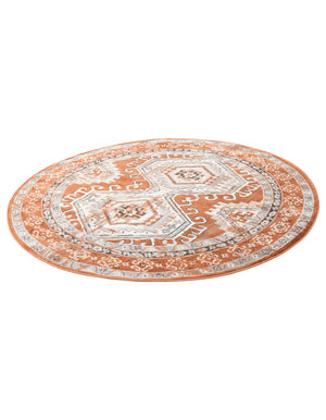 Terracotta 6' 1 x 6' 1 Charlotte Round Area Rug 100% Polypropylene With Jute Backing Traditional Classical Durable Carpet for Living Dining Office Rooms for Sale at Rug Engine