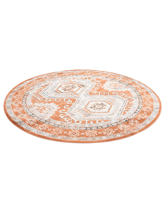 Terracotta 6' 1 x 6' 1 Charlotte Round Area Rug 100% Polypropylene With Jute Backing Traditional Classical Durable Carpet for Living Dining Office Rooms for Sale at Rug Engine