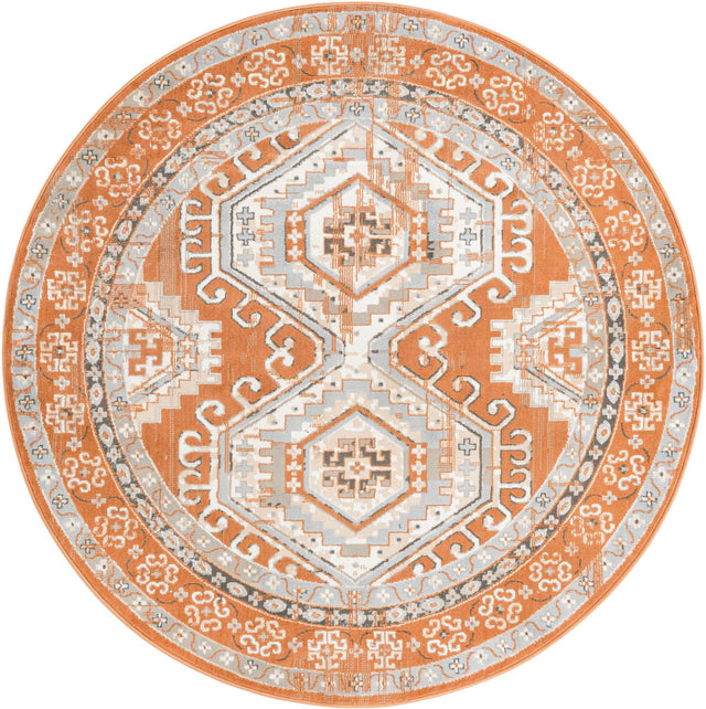 Terracotta 6' 1 x 6' 1 Charlotte Round Area Rug 100% Polypropylene With Jute Backing Traditional Classical Durable Carpet for Living Dining Office Rooms for Sale at Rug Engine