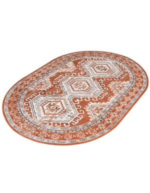 Terracotta 6' 1 x 9' Charlotte Oval Area Rug 100% Polypropylene With Jute Backing Traditional Classical Durable Carpet for Living Dining Office Rooms for Sale at Rug Engine