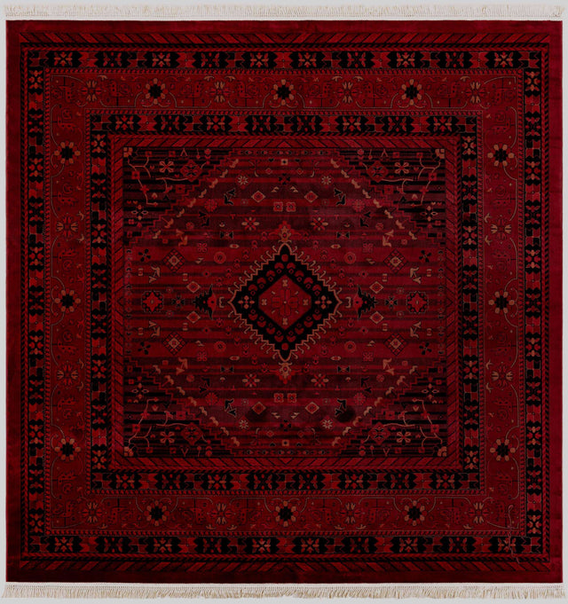 Red 10' x 10' Tekke Square Area Rug Classic Traditional Vintage Design Carpet for Living Rooms, Dining, Bedrooms, Office Space for Sale at Rug Engine