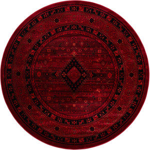 Red 6' 1 x 6' 1 Tekke Round Area Rug Classic Traditional Vintage Design Carpet for Living Rooms, Dining, Bedrooms, Office Space for Sale at Rug Engine
