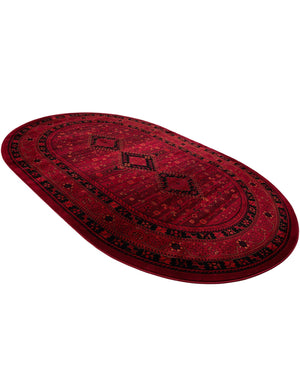 Red 6' 1 x 9' Tekke Oval Area Rug Classic Traditional Vintage Design Carpet for Living Rooms, Dining, Bedrooms, Office Space for Sale at Rug Engine