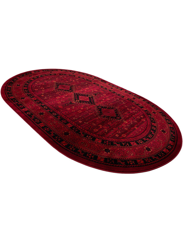 Red 6' 1 x 9' Tekke Oval Area Rug Classic Traditional Vintage Design Carpet for Living Rooms, Dining, Bedrooms, Office Space for Sale at Rug Engine