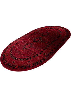 Red 6' 1 x 9' Tekke Oval Area Rug Classic Traditional Vintage Design Carpet for Living Rooms, Dining, Bedrooms, Office Space for Sale at Rug Engine