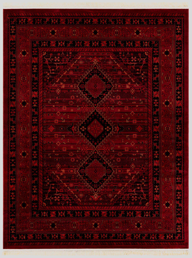 Red 7' 10 x 10' Tekke Rectangle Area Rug Classic Traditional Vintage Design Carpet for Living Rooms, Dining, Bedrooms, Office Space for Sale at Rug Engine