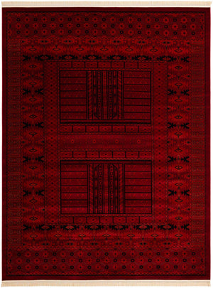 Red 10' x 13' 1 Tekke Rectangle Area Rug Classic Traditional Vintage Design Carpet for Living Rooms, Dining, Bedrooms, Office Space for Sale at Rug Engine
