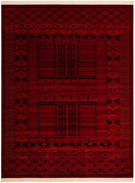 Red 10' x 13' 1 Tekke Rectangle Area Rug Classic Traditional Vintage Design Carpet for Living Rooms, Dining, Bedrooms, Office Space for Sale at Rug Engine