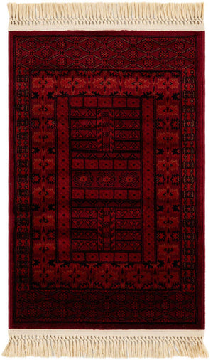Red 2' x 3' 1 Tekke Rectangle Area Rug Classic Traditional Vintage Design Carpet for Living Rooms, Dining, Bedrooms, Office Space for Sale at Rug Engine