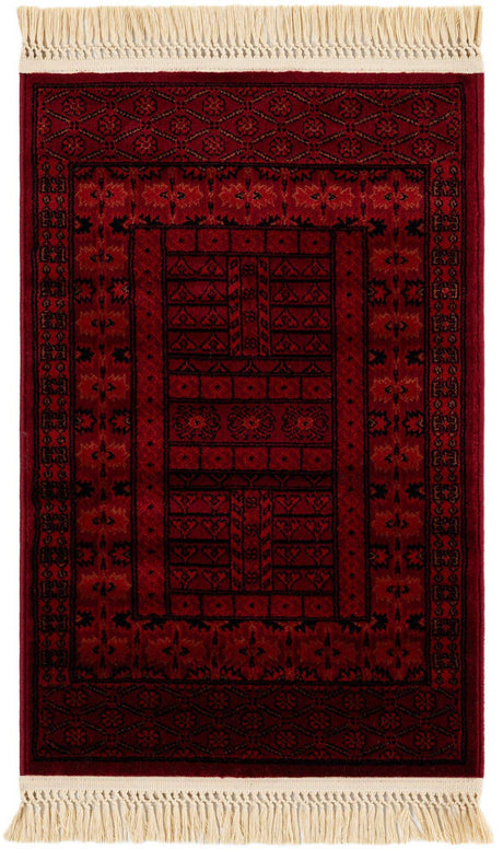 Red 2' x 3' 1 Tekke Rectangle Area Rug Classic Traditional Vintage Design Carpet for Living Rooms, Dining, Bedrooms, Office Space for Sale at Rug Engine