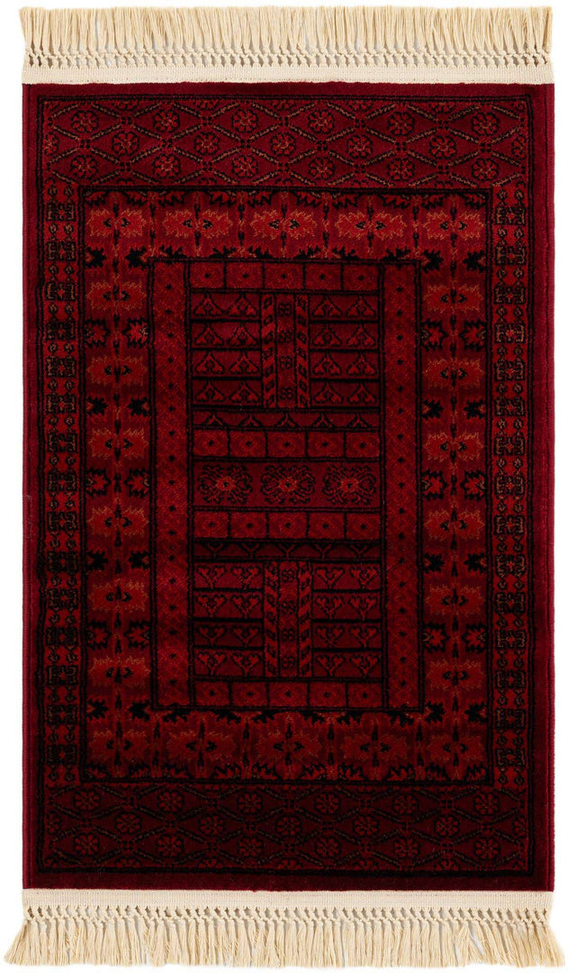 Red 2' x 3' 1 Tekke Rectangle Area Rug Classic Traditional Vintage Design Carpet for Living Rooms, Dining, Bedrooms, Office Space for Sale at Rug Engine