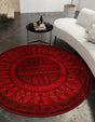 Red 3' 1 x 3' 1 Tekke Round Area Rug Classic Traditional Vintage Design Carpet for Living Rooms, Dining, Bedrooms, Office Space for Sale at Rug Engine