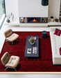 Red 7' 10 x 7' 10 Tekke Square Area Rug Classic Traditional Vintage Design Carpet for Living Rooms, Dining, Bedrooms, Office Space for Sale at Rug Engine