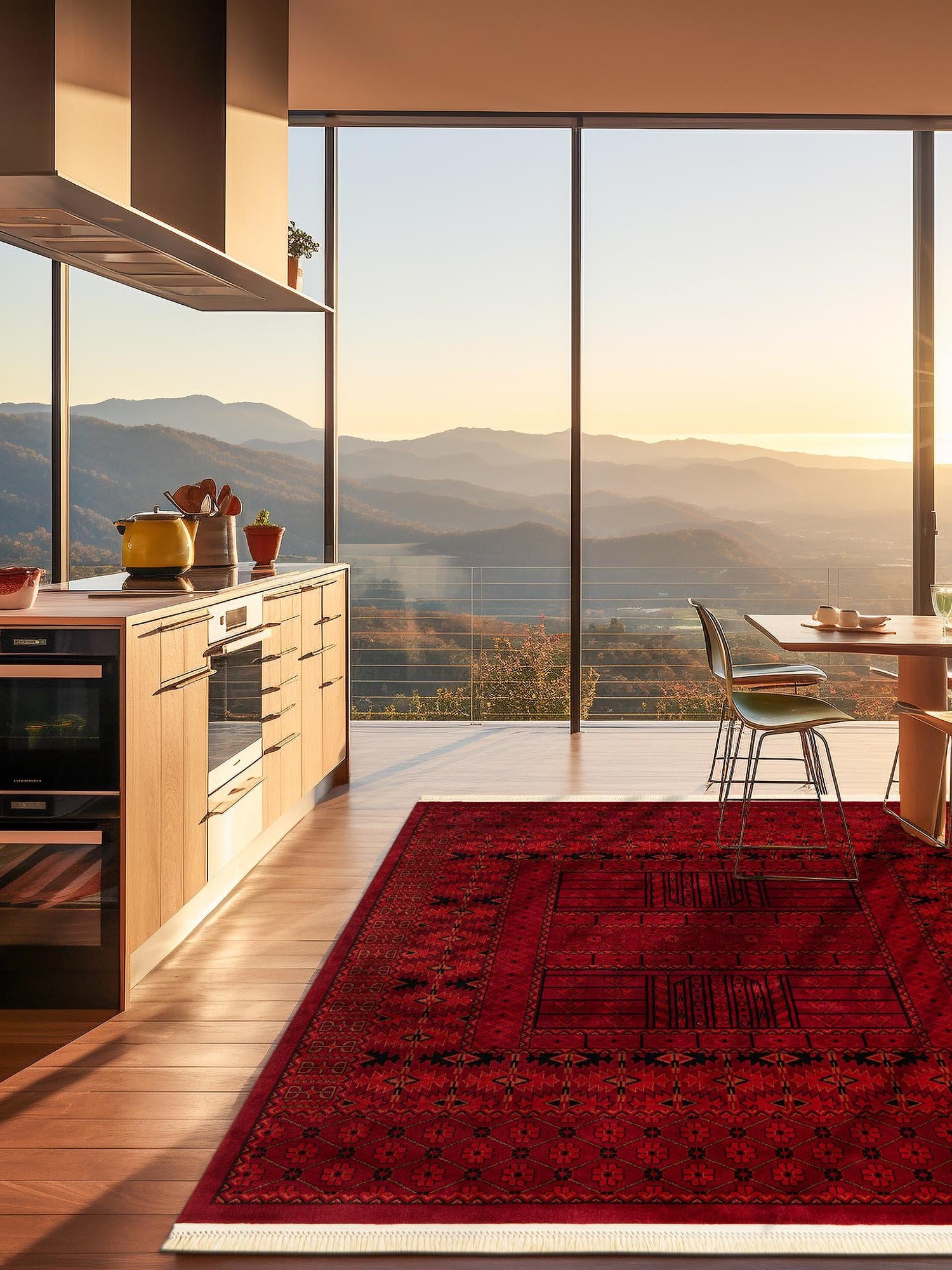 Red 6' 1 x 6' 1 Tekke Square Area Rug Classic Traditional Vintage Design Carpet for Living Rooms, Dining, Bedrooms, Office Space for Sale at Rug Engine