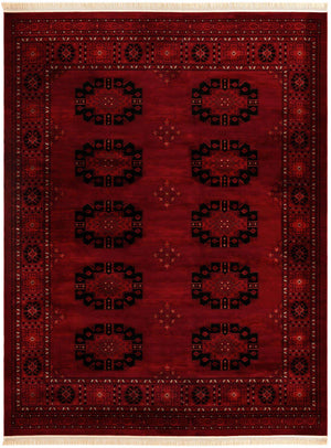 Red 10' x 13' 1 Tekke Rectangle Area Rug Classic Traditional Vintage Design Carpet for Living Rooms, Dining, Bedrooms, Office Space for Sale at Rug Engine