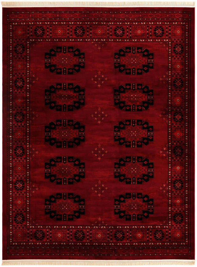 Red 10' x 13' 1 Tekke Rectangle Area Rug Classic Traditional Vintage Design Carpet for Living Rooms, Dining, Bedrooms, Office Space for Sale at Rug Engine