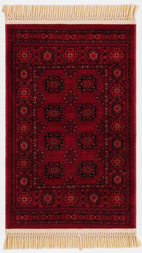 Red 2' x 3' 1 Tekke Rectangle Area Rug Classic Traditional Vintage Design Carpet for Living Rooms, Dining, Bedrooms, Office Space for Sale at Rug Engine