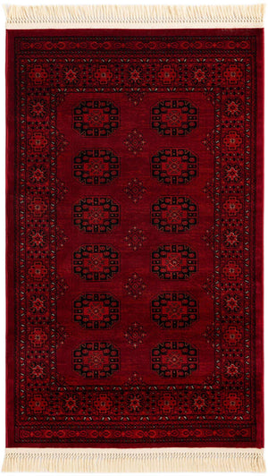 Red 3' 1 x 5' 3 Tekke Rectangle Area Rug Classic Traditional Vintage Design Carpet for Living Rooms, Dining, Bedrooms, Office Space for Sale at Rug Engine