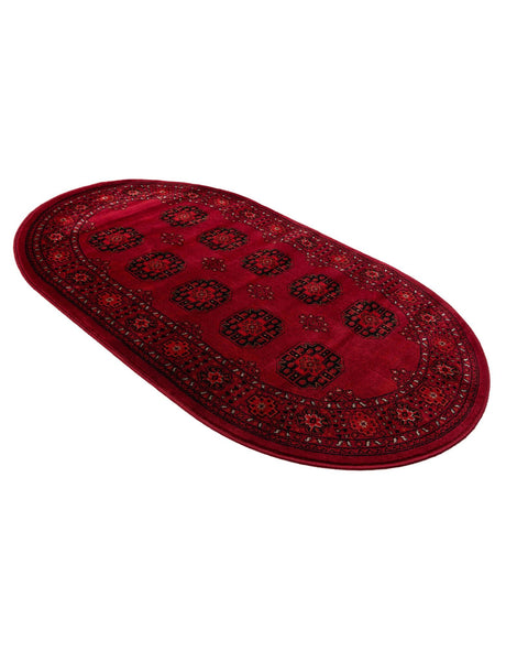 Red 3' 1 x 5' 3 Tekke Oval Area Rug Classic Traditional Vintage Design Carpet for Living Rooms, Dining, Bedrooms, Office Space for Sale at Rug Engine