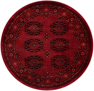 Red 4' 1 x 4' 1 Tekke Round Area Rug Classic Traditional Vintage Design Carpet for Living Rooms, Dining, Bedrooms, Office Space for Sale at Rug Engine