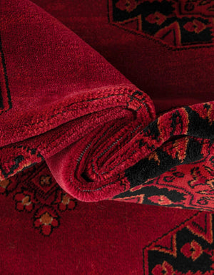 Red 3' 1 x 3' 1 Tekke Round Area Rug Classic Traditional Vintage Design Carpet for Living Rooms, Dining, Bedrooms, Office Space for Sale at Rug Engine