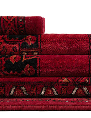 Red 3' 1 x 3' 1 Tekke Round Area Rug Classic Traditional Vintage Design Carpet for Living Rooms, Dining, Bedrooms, Office Space for Sale at Rug Engine
