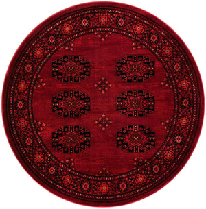 Red 5' 3 x 5' 3 Tekke Round Area Rug Classic Traditional Vintage Design Carpet for Living Rooms, Dining, Bedrooms, Office Space for Sale at Rug Engine
