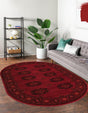 Red 6' 1 x 9' Tekke Oval Area Rug Classic Traditional Vintage Design Carpet for Living Rooms, Dining, Bedrooms, Office Space for Sale at Rug Engine