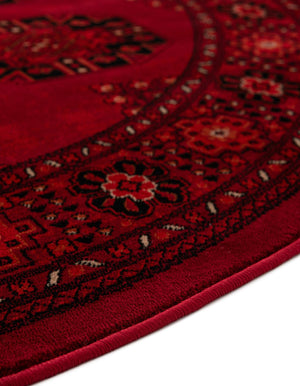 Red 3' 1 x 5' 3 Tekke Oval Area Rug Classic Traditional Vintage Design Carpet for Living Rooms, Dining, Bedrooms, Office Space for Sale at Rug Engine