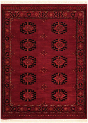 Red 7' 10 x 10' Tekke Rectangle Area Rug Classic Traditional Vintage Design Carpet for Living Rooms, Dining, Bedrooms, Office Space for Sale at Rug Engine