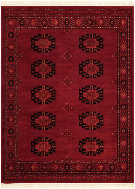 Red 7' 10 x 10' Tekke Rectangle Area Rug Classic Traditional Vintage Design Carpet for Living Rooms, Dining, Bedrooms, Office Space for Sale at Rug Engine