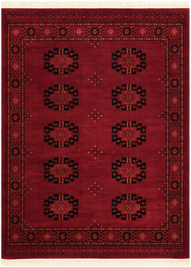 Red 7' 10 x 10' Tekke Rectangle Area Rug Classic Traditional Vintage Design Carpet for Living Rooms, Dining, Bedrooms, Office Space for Sale at Rug Engine