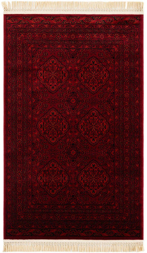 Red 3' 1 x 5' 3 Tekke Rectangle Area Rug Classic Traditional Vintage Design Carpet for Living Rooms, Dining, Bedrooms, Office Space for Sale at Rug Engine