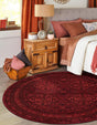 Red 10' x 10' Tekke Round Area Rug Classic Traditional Vintage Design Carpet for Living Rooms, Dining, Bedrooms, Office Space for Sale at Rug Engine