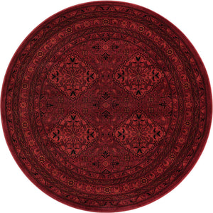 Red 5' 3 x 5' 3 Tekke Round Area Rug Classic Traditional Vintage Design Carpet for Living Rooms, Dining, Bedrooms, Office Space for Sale at Rug Engine
