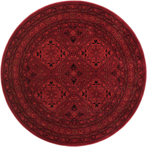Red 6' 1 x 6' 1 Tekke Round Area Rug Classic Traditional Vintage Design Carpet for Living Rooms, Dining, Bedrooms, Office Space for Sale at Rug Engine