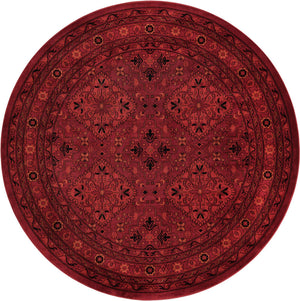 Red 7' 10 x 7' 10 Tekke Round Area Rug Classic Traditional Vintage Design Carpet for Living Rooms, Dining, Bedrooms, Office Space for Sale at Rug Engine
