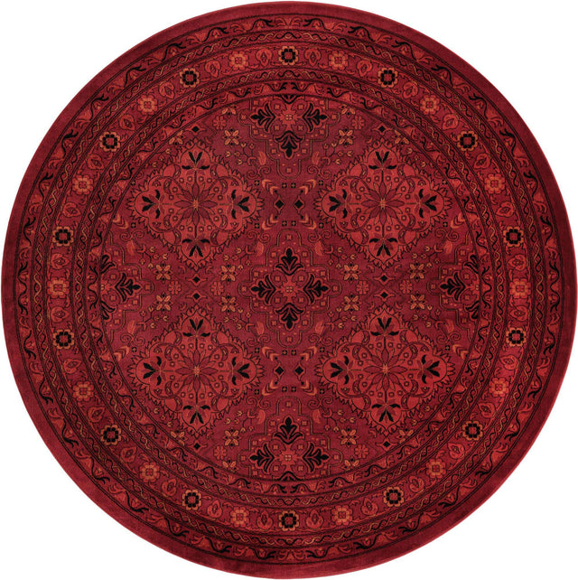 Red 7' 10 x 7' 10 Tekke Round Area Rug Classic Traditional Vintage Design Carpet for Living Rooms, Dining, Bedrooms, Office Space for Sale at Rug Engine