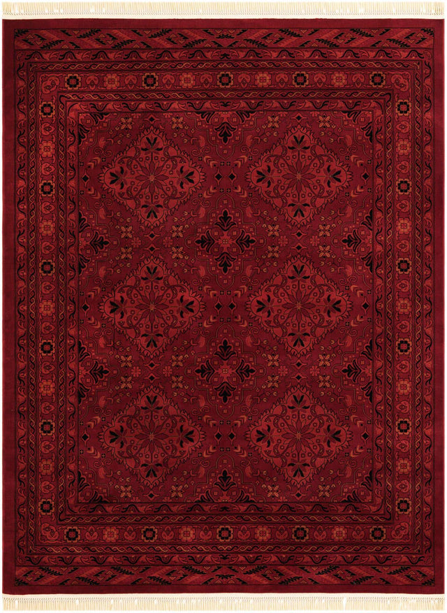 Red 7' 10 x 10' Tekke Rectangle Area Rug Classic Traditional Vintage Design Carpet for Living Rooms, Dining, Bedrooms, Office Space for Sale at Rug Engine
