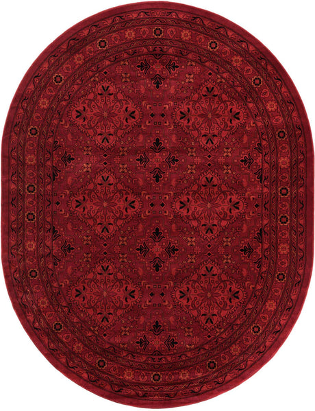 Red 7' 10 x 10' Tekke Oval Area Rug Classic Traditional Vintage Design Carpet for Living Rooms, Dining, Bedrooms, Office Space for Sale at Rug Engine
