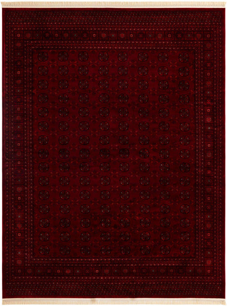 Red 10' x 13' 1 Tekke Rectangle Area Rug Classic Traditional Vintage Design Carpet for Living Rooms, Dining, Bedrooms, Office Space for Sale at Rug Engine