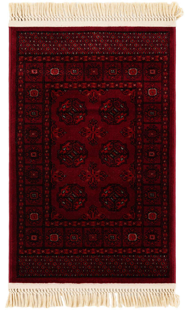 Red 2' x 3' 1 Tekke Rectangle Area Rug Classic Traditional Vintage Design Carpet for Living Rooms, Dining, Bedrooms, Office Space for Sale at Rug Engine