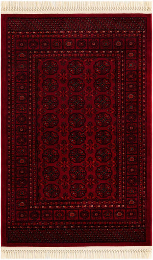 Red 3' 1 x 5' 3 Tekke Rectangle Area Rug Classic Traditional Vintage Design Carpet for Living Rooms, Dining, Bedrooms, Office Space for Sale at Rug Engine