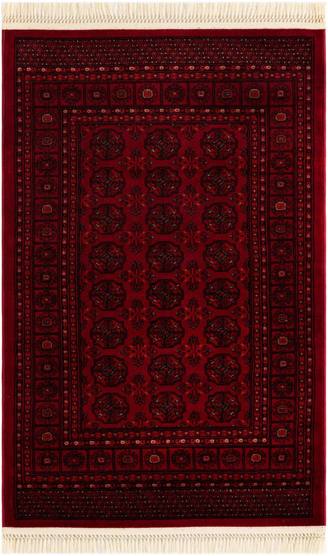 Red 3' 1 x 5' 3 Tekke Rectangle Area Rug Classic Traditional Vintage Design Carpet for Living Rooms, Dining, Bedrooms, Office Space for Sale at Rug Engine