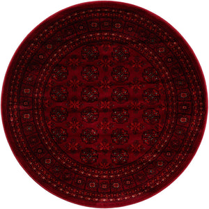 Red 4' 1 x 4' 1 Tekke Round Area Rug Classic Traditional Vintage Design Carpet for Living Rooms, Dining, Bedrooms, Office Space for Sale at Rug Engine